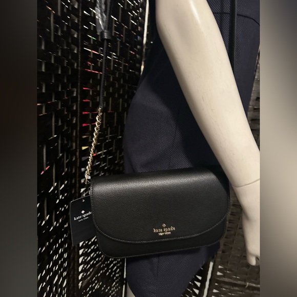 kate spade Handbags - Kate Spade Kristi black leather chain detail  adjustable crossbody bag Msrp  249